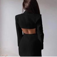 Women's Long Sleeve Blazers Hollow Out Sexy Solid Color main image 2