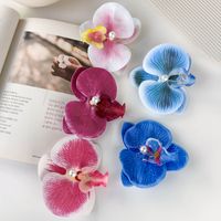Women's Simple Style Solid Color Flower Resin Hair Clip main image video