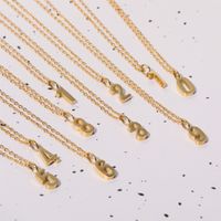 201 Stainless Steel 304 Stainless Steel Titanium Steel Gold Plated Simple Style Plating Number Pendant Necklace main image 6
