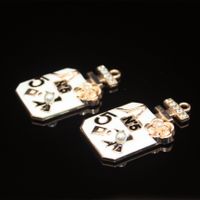 10 PCS/Package 24 * 41mm Zinc Alloy Rhinestones Pearl Flower Bow Knot Perfume Bottle Polished Pendant main image 5