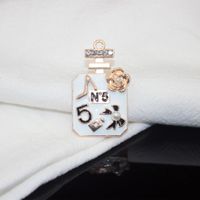 10 PCS/Package 24 * 41mm Zinc Alloy Rhinestones Pearl Flower Bow Knot Perfume Bottle Polished Pendant sku image 1