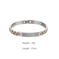 Hip-Hop Vintage Style Simple Style Color Block 304 Stainless Steel 18K Gold Plated Bracelets In Bulk main image 2