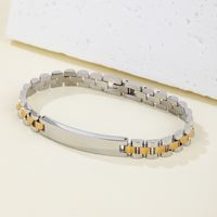 Hip-Hop Vintage Style Simple Style Color Block 304 Stainless Steel 18K Gold Plated Bracelets In Bulk main image 1