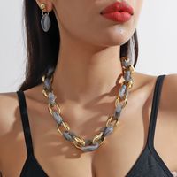 Basic Color Block Plastic Resin Plating Gold Plated Women's Jewelry Set main image 1