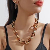 Basic Color Block Plastic Resin Plating Gold Plated Women's Jewelry Set main image 4