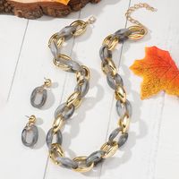 Basic Color Block Plastic Resin Plating Gold Plated Women's Jewelry Set sku image 4