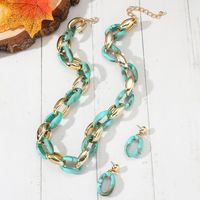 Basic Color Block Plastic Resin Plating Gold Plated Women's Jewelry Set sku image 3