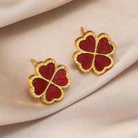 1 Pair Simple Style Classic Style Heart Shape Plating Metal Gold Plated Ear Studs main image 1