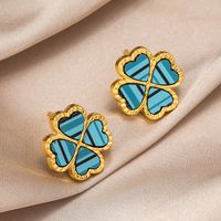 1 Pair Simple Style Classic Style Heart Shape Plating Metal Gold Plated Ear Studs sku image 3