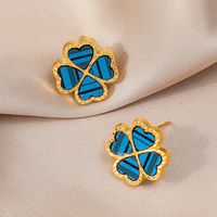 1 Pair Simple Style Classic Style Heart Shape Plating Metal Gold Plated Ear Studs sku image 2