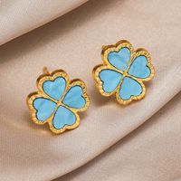 1 Pair Simple Style Classic Style Heart Shape Plating Metal Gold Plated Ear Studs sku image 5