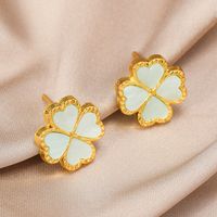 1 Pair Simple Style Classic Style Heart Shape Plating Metal Gold Plated Ear Studs sku image 8