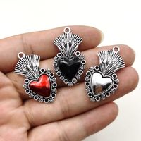 1 Piece Zinc Alloy Rhinestones Heart Shape Pendant main image 6