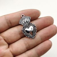 1 Piece Zinc Alloy Rhinestones Heart Shape Pendant main image 4