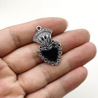 1 Piece Zinc Alloy Rhinestones Heart Shape Pendant main image 3