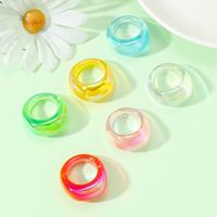 Wholesale Jewelry Sweet Solid Color Plastic Resin Rings main image 6