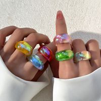 Wholesale Jewelry Sweet Solid Color Plastic Resin Rings main image 1