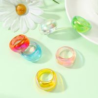 Wholesale Jewelry Sweet Solid Color Plastic Resin Rings main image 4