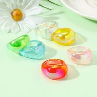 Wholesale Jewelry Sweet Solid Color Plastic Resin Rings main image 5