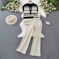 Outdoor Daily Women's Casual Stripe Polyester Pants Sets sku image 3