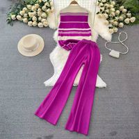 Outdoor Daily Women's Casual Stripe Polyester Pants Sets main image 6