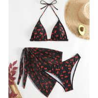 Women's Sexy Cherry 3 Pieces Set Bikinis Swimwear main image 1