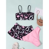 Women's Letter Tropical 3 Pieces Set Tankinis Swimwear main image 5