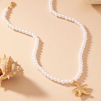 Fairy Style Starfish Artificial Pearl Women's Pendant Necklace main image 4