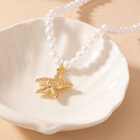 Fairy Style Starfish Artificial Pearl Women's Pendant Necklace main image 1