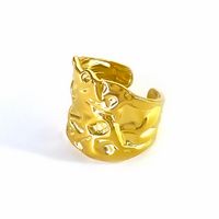 Stainless Steel 18K Gold Plated Vacation Classic Style Plating Solid Color Open Rings sku image 1