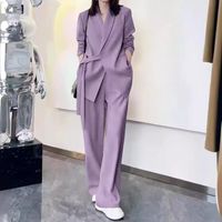 Business Banquet Daily Women's British Style Solid Color Spandex Polyester Button Pants Sets Pants Sets main image 1