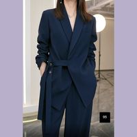 Business Banquet Daily Women's British Style Solid Color Spandex Polyester Button Pants Sets Pants Sets main image 3