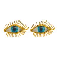 1 Paar Elegant Luxuriös Auge Überzug Inlay Zinklegierung Harz Perle Vergoldet Ohrstecker main image 5