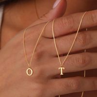 Copper 14K Gold Plated Vintage Style Simple Style Commute Letter Pendant Necklace main image 3