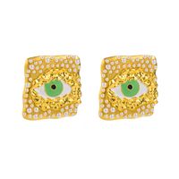 1 Paar Elegant Luxuriös Auge Überzug Inlay Zinklegierung Harz Perle Vergoldet Ohrstecker sku image 2