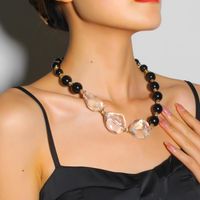 Rétro Exagéré Bloc De Couleur Plastique Résine Irrégulière Femmes Collier main image 5