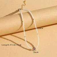 Elegant Simple Style Geometric Glass Pearl Black Pointed Gold Beaded 18K Gold Plated Women's Necklace sku image 2