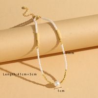 Elegant Simple Style Geometric Glass Pearl Black Pointed Gold Beaded 18K Gold Plated Women's Necklace sku image 3