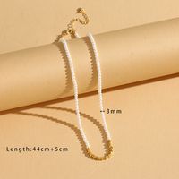 Elegant Simple Style Geometric Glass Pearl Black Pointed Gold Beaded 18K Gold Plated Women's Necklace sku image 5