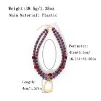 Elegant Retro Color Block Alloy Plastic Beaded Women's Layered Necklaces main image 2