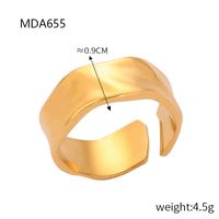 Titanium Steel 18K Gold Plated Elegant Simple Style Solid Color Plating Open Rings Rings main image 8