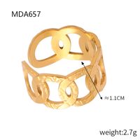 Titanium Steel 18K Gold Plated Elegant Simple Style Solid Color Plating Open Rings Rings main image 7