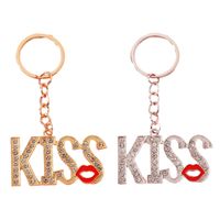 IG Style Simple Style Lips Letter Alloy Enamel Plating Inlay Zircon Bag Pendant Keychain main image 3