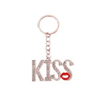 IG Style Simple Style Lips Letter Alloy Enamel Plating Inlay Zircon Bag Pendant Keychain main image 4