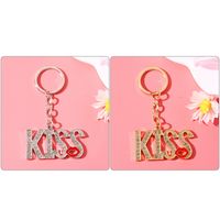 IG Style Simple Style Lips Letter Alloy Enamel Plating Inlay Zircon Bag Pendant Keychain main image 5