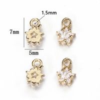 5 PCS/Package 5 * 7mm Hole 1~1.9mm Copper Zircon 14K Gold Plated Star Polished Pendant main image 2