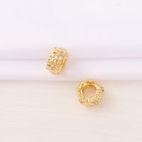 1 Piece 9*5.5mm Hole 4~4.9mm Copper Zircon 18K Gold Plated Round Wreath Snowflake Polished Beads main image 1