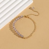 Simple Style Commute Geometric Crystal Copper Beaded 18K Gold Plated Women's Bracelets main image 6