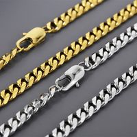Stainless Steel Titanium Steel 18K Gold Plated Hip-Hop Solid Color Bracelets Necklace main image 5
