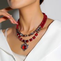 Retro Übertrieben Auge Legierung Kunststoff Perlen Frau Halskette main image 4